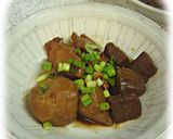 豚肉*里いも*こんにゃくのみそ煮作り方5写真