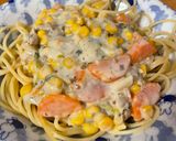 クリームパスタ　残りシチューリメイク作り方3写真