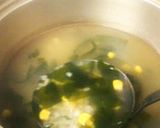 押し麦とコーンのかき玉ダシダスープ♪作り方3写真