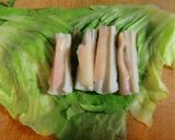 竹輪と、岩下の新生姜のキャベツの葉まき作り方3写真