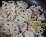 れんこんと豚肉の甘辛炒め♡きんぴら風作り方3写真