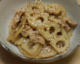れんこんと豚肉の甘辛炒め♡きんぴら風作り方4写真