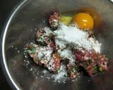 豚ひき肉の野菜入りフライパン焼き作り方4写真