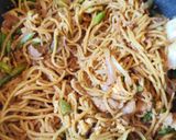 アスパラとふわふわ卵の焼きそば作り方10写真