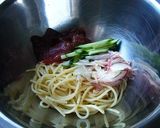 ミョウガと漬けマグロの冷製パスタ作り方5写真