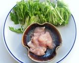 水菜と鶏肉の中華パスタ作り方1写真