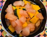 ＼簡単／かぼちゃとささみのほったらかし煮作り方1写真