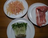 新生姜と豚肉とかいわれのくるくる巻き作り方1写真