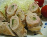 新生姜と豚肉とかいわれのくるくる巻き作り方4写真
