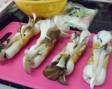 舞茸inちくわ豚バラ巻き巻きソテー作り方1写真