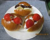 『おやつに』苺🍓ばなな🍌ロールサンド😋作り方3写真