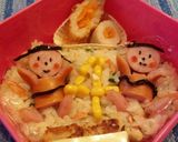 普通の道具で簡単キャラ弁！万歳坊や！作り方4写真