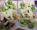 白菜と枝豆と葱の和風トースト作り方3写真