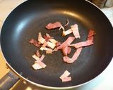 簡単☆うどん・で・カルボナ～ラ作り方1写真