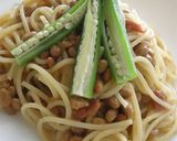 柚子こしょう風味の納豆梅パスタ作り方4写真