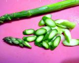 鶏挽肉とアスパラのミルクリゾット作り方1写真