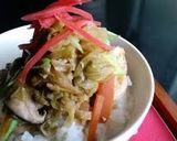 キャベツと豆腐の煮物丼作り方4写真