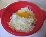材料２つ☆レンジでお好み焼き風キャベツ☆作り方2写真