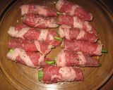 オクラのピリ辛牛肉ゴマダレ巻き作り方2写真
