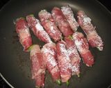 オクラのピリ辛牛肉ゴマダレ巻き作り方4写真