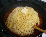 簡単♪挽肉とマッシュルームのトマトパスタ作り方4写真