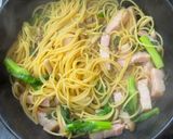 菜の花とベーコンのにんにく醤油パスタ作り方11写真