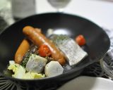 スズキとソーセージの白ワイン蒸し作り方5写真