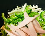 魚肉ソーセージのゴーヤ—素麺チャンプルー作り方1写真