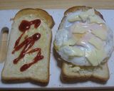 ベーコンエッグとキャベツのトーストサンド作り方3写真