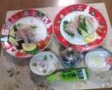 地元産のイサキのお造りにカットミニトマト作り方9写真