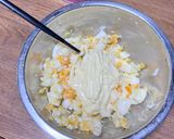 今日の朝ごはん！休日にたっぷりタマゴサンド作り方3写真