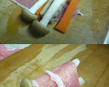 ごぼうとしめじと人参の肉巻き　甘酢からめ作り方5写真