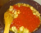 チキンとニンニクのトマトソーススパゲティ作り方5写真