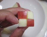 お弁当に！簡単♪市松模様のりんご飾り切り作り方6写真