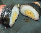 ゆで卵のベーコン海苔巻き作り方6写真