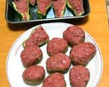 野菜レシピ★ピーマンとしいたけの肉詰め作り方6写真