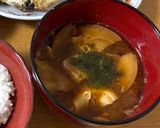 卵丸1個入り生青海苔の赤出し作り方6写真
