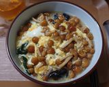 なめこの卵とじ蕎麦作り方5写真