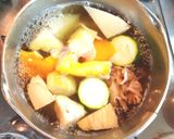 青とろ茄子入りスープ餃子 　甘い野菜の出汁作り方4写真