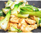 ふんわり胸肉と青梗菜の豆鼓醤炒め☆作り方5写真