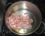 豆乳鍋♪簡単スープ白菜味噌豚肉作り方3写真