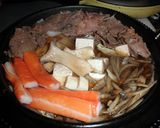 豚バラ肉、ごぼう、エリンギのすき焼き鍋作り方4写真