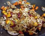 豚ばら肉と根菜のカリカリ甘辛焼き♪作り方6写真