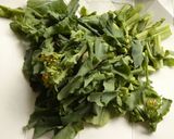 菜の花とベーコンのガーリック炒め作り方1写真