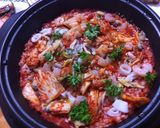 押し麦の韓国風シーフードパエリア作り方7写真