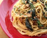 鶏そぼろとほうれん草のクリームパスタ作り方7写真