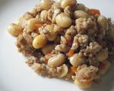 五香粉風味～大豆とにんじんの鶏そぼろ作り方5写真
