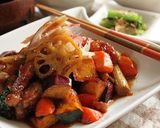 豚バラ肉と秋の根菜～こってり甘辛揚げ作り方15写真