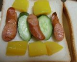 K&Kマンゴー缶のウインナーサンドイッチ作り方2写真