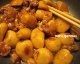 豚肉と里芋のうま照り炒め作り方8写真